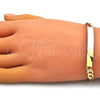 Pulsera con Placa 03.63.2229.08 Oro Laminado, Pulido, Tono Dorado (06 MM Thickness, 8 Inches Length)