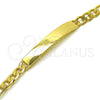 Pulsera con Placa 03.63.2229.08 Oro Laminado, Pulido, Tono Dorado (06 MM Thickness, 8 Inches Length)