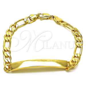 Pulsera con Placa 03.63.2229.08 Oro Laminado, Pulido, Tono Dorado (06 MM Thickness, 8 Inches Length)