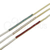 Gargantilla Elegante 04.341.0097.3.16 Oro Laminado, Diseño de Baguette, con Multicolor Zirconia Cubica, Pulido, Tono Dorado (05 MM Thickness, 16 Inches Length)