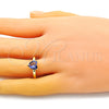Anillo Multi Piedra 01.341.0075.4 Oro Laminado, Diseño de Corazón, con Amatista Zirconia Cubica, Pulido, Tono Dorado (One size fits all)