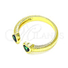 Anillo Multi Piedra 01.341.0076 Oro Laminado, Diseño de Corazón, con Verde Zirconia Cubica, Pulido, Tono Dorado (One size fits all)