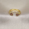 Anillo Multi Piedra 01.341.0076.1 Oro Laminado, Diseño de Corazón, con Rosado Zirconia Cubica, Pulido, Tono Dorado (One size fits all)