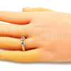 Anillo Multi Piedra 01.341.0076.2 Oro Laminado, Diseño de Corazón, con Amatista Zirconia Cubica, Pulido, Tono Dorado (One size fits all)