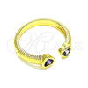 Anillo Multi Piedra 01.341.0076.2 Oro Laminado, Diseño de Corazón, con Amatista Zirconia Cubica, Pulido, Tono Dorado (One size fits all)