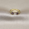 Anillo Multi Piedra 01.341.0076.2 Oro Laminado, Diseño de Corazón, con Amatista Zirconia Cubica, Pulido, Tono Dorado (One size fits all)
