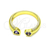 Anillo Multi Piedra 01.341.0076.2 Oro Laminado, Diseño de Corazón, con Amatista Zirconia Cubica, Pulido, Tono Dorado (One size fits all)