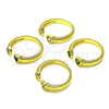 Anillo Multi Piedra 01.341.0076.2 Oro Laminado, Diseño de Corazón, con Amatista Zirconia Cubica, Pulido, Tono Dorado (One size fits all)