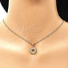 Juego de Arete y Dije de Adulto 10.342.0078 Oro Laminado, con Blanca Micro Pave, Pulido, Tono Dorado
