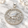 Dije Elegante 05.398.0005 Plata Rodinada, Diseño de Tortuga, Pulido, Crudo
