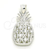 Dije Elegante 05.398.0006 Plata Rodinada, Diseño de Pina, Pulido, Crudo
