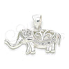 Dije Elegante 05.398.0011 Plata Rodinada, Diseño de Elefante, con Micro Pave Blanca, Pulido, Crudo