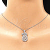 Dije Elegante 05.398.0012 Plata Rodinada, Diseño de Pina, Pulido, Crudo