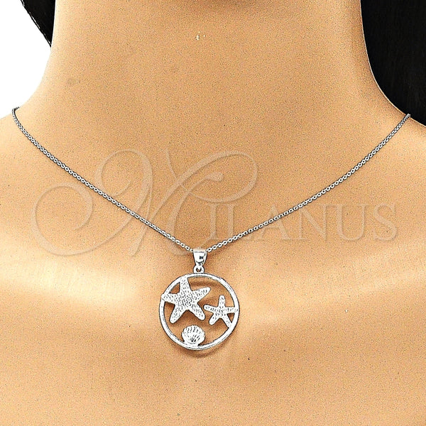 Dije Elegante 05.398.0015 Plata Rodinada, Diseño de Concha, con Micro Pave Blanca, Pulido, Crudo