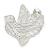 Dije Elegante 05.398.0019 Plata Rodinada, Diseño de Pajaro, Pulido, Crudo