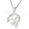 Dije Elegante 05.398.0033 Plata Rodinada, Diseño de Delfín, Pulido, Crudo