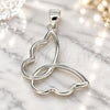 Dije Elegante 05.398.0037 Plata Rodinada, Diseño de Mariposa, Pulido, Crudo