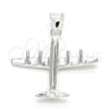Dije Elegante 05.398.0046 Plata Rodinada, Diseño de Avión, Pulido, Crudo