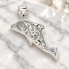 Dije Elegante 05.398.0051 Plata Rodinada, Diseño de Delfín, Pulido, Crudo