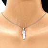 Dije Elegante 05.398.0057 Plata Rodinada, Diseño de Zapato y Tortuga, Pulido, Crudo