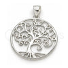 Dije Elegante 05.398.0061 Plata Rodinada, Diseño de Ãrbol, Pulido, Crudo