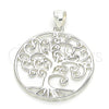 Dije Elegante 05.398.0061 Plata Rodinada, Diseño de Ãrbol, Pulido, Crudo