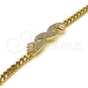 Pulsera Elegante 03.283.0226.07 Oro Laminado, Diseño de Baguette, con Blanca Micro Pave, Pulido, Tono Dorado (05 MM Thickness, 7 Inches Length)