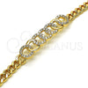 Pulsera Elegante 03.283.0234.08 Oro Laminado, con Blanca Micro Pave, Pulido, Tono Dorado (06 MM Thickness, 8 Inches Length)