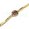 Pulsera Elegante 03.283.0238.07 Oro Laminado, con Multicolor Zirconia Cubica, Pulido, Tono Dorado (03 MM Thickness, 7 Inches Length)