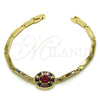 Pulsera Elegante 03.283.0238.07 Oro Laminado, con Multicolor Zirconia Cubica, Pulido, Tono Dorado (03 MM Thickness, 7 Inches Length)