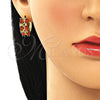 Argolla Huggie 02.210.0730.1.15 Oro Laminado, Diseño de Baguette, con Granate Zirconia Cubica, Pulido, Tono Dorado