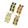 Argolla Huggie 02.210.0730.1.15 Oro Laminado, Diseño de Baguette, con Granate Zirconia Cubica, Pulido, Tono Dorado