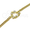 Pulsera Elegante 03.341.0178.08 Oro Laminado, Diseño de Corazón y Estrella, con Blanca Zirconia Cubica, Pulido, Tono Dorado (04 MM Thickness, 8 Inches Length)