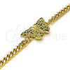 Pulsera Elegante 03.341.0181.08 Oro Laminado, Diseño de Mariposa, con Multicolor Micro Pave, Pulido, Tono Dorado (04 MM Thickness, 8 Inches Length)
