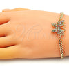 Pulsera Elegante 03.341.0182.08 Oro Laminado, Diseño de Mariposa, con Multicolor Micro Pave, Pulido, Tono Dorado (04 MM Thickness, 8 Inches Length)