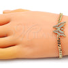 Pulsera Elegante 03.341.0183.08 Oro Laminado, Diseño de Mariposa, con Blanca Micro Pave, Pulido, Tono Dorado (04 MM Thickness, 8 Inches Length)
