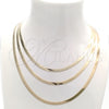 Gargantilla Basica 04.02.0012.18 Oro Laminado, Diseño de Herringbone, Pulido, Tono Dorado (03 MM Thickness, 18 Inches Length)