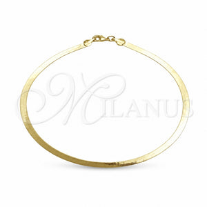 Tobillera Básica 03.02.0083.10 Oro Laminado, Pulido, Tono Dorado (03 MM Thickness, 10 Inches Length)