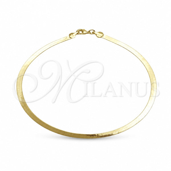 Tobillera Básica 03.02.0083.10 Oro Laminado, Pulido, Tono Dorado (03 MM Thickness, 10 Inches Length)