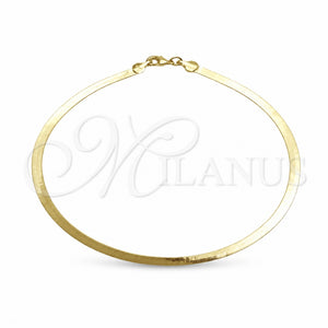 Tobillera Básica 03.02.0083.10 Oro Laminado, Pulido, Tono Dorado (03 MM Thickness, 10 Inches Length)