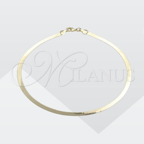 Tobillera Básica 03.02.0083.10 Oro Laminado, Pulido, Tono Dorado (03 MM Thickness, 10 Inches Length)