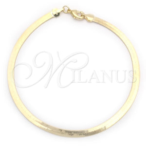 Pulsera Básica 03.02.0084.07 Oro Laminado, Pulido, Tono Dorado (03 MM Thickness, 7 Inches Length)