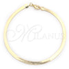 Pulsera Básica 03.02.0084.07 Oro Laminado, Pulido, Tono Dorado (03 MM Thickness, 7 Inches Length)