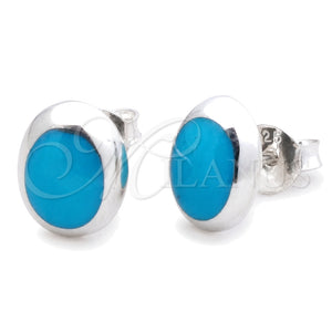 Arete Dormilona 02.399.0034 Plata Rodinada, con Perla Turquoise, Pulido, Tono Plateado