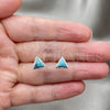Arete Dormilona 02.399.0035 Plata Rodinada, con Zirconia Cubica Blanca y Perla Turquoise, Pulido, Tono Plateado