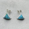 Arete Dormilona 02.399.0035 Plata Rodinada, con Zirconia Cubica Blanca y Perla Turquoise, Pulido, Tono Plateado