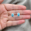 Arete Dormilona 02.399.0037 Plata Rodinada, con Zirconia Cubica Blanca y Perla Turquoise, Pulido, Tono Plateado