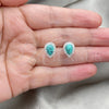 Arete Dormilona 02.399.0038 Plata Rodinada, con Zirconia Cubica Blanca y Perla Turquoise, Pulido, Tono Plateado