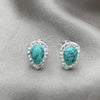 Arete Dormilona 02.399.0038 Plata Rodinada, con Zirconia Cubica Blanca y Perla Turquoise, Pulido, Tono Plateado