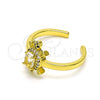 Anillo Multi Piedra 01.341.0077 Oro Laminado, Diseño de Tortuga, con Blanca Zirconia Cubica and Blanca Micro Pave, Pulido, Tono Dorado (One size fits all)